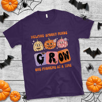 Halloween Reading T Shirt Helping Spooky Minds Grow One Phoneme Dyslexia Pumpkin - Wonder Print Shop