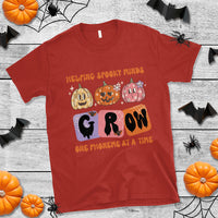 Halloween Reading T Shirt Helping Spooky Minds Grow One Phoneme Dyslexia Pumpkin - Wonder Print Shop