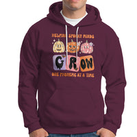 Halloween Reading Hoodie Helping Spooky Minds Grow One Phoneme Dyslexia Pumpkin - Wonder Print Shop