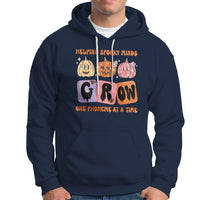 Halloween Reading Hoodie Helping Spooky Minds Grow One Phoneme Dyslexia Pumpkin - Wonder Print Shop