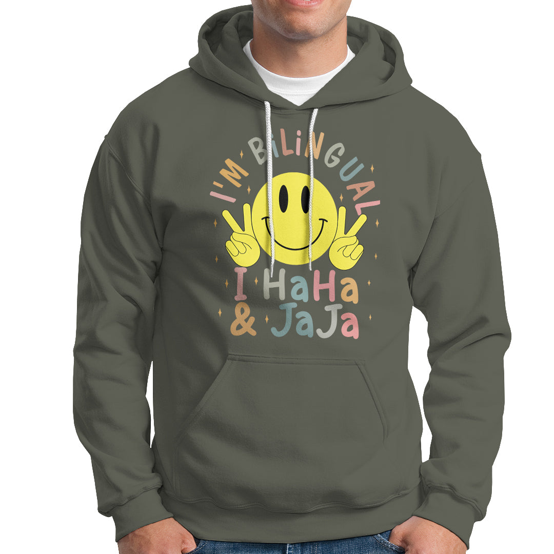 Funny Bilingual Hoodie Spanish Teacher Maestra I'm BilingualI Haha and Jaja Hispanic Heritage Month - Wonder Print Shop