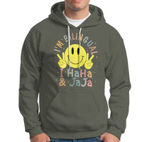 Funny Bilingual Hoodie Spanish Teacher Maestra I'm BilingualI Haha and Jaja Hispanic Heritage Month - Wonder Print Shop
