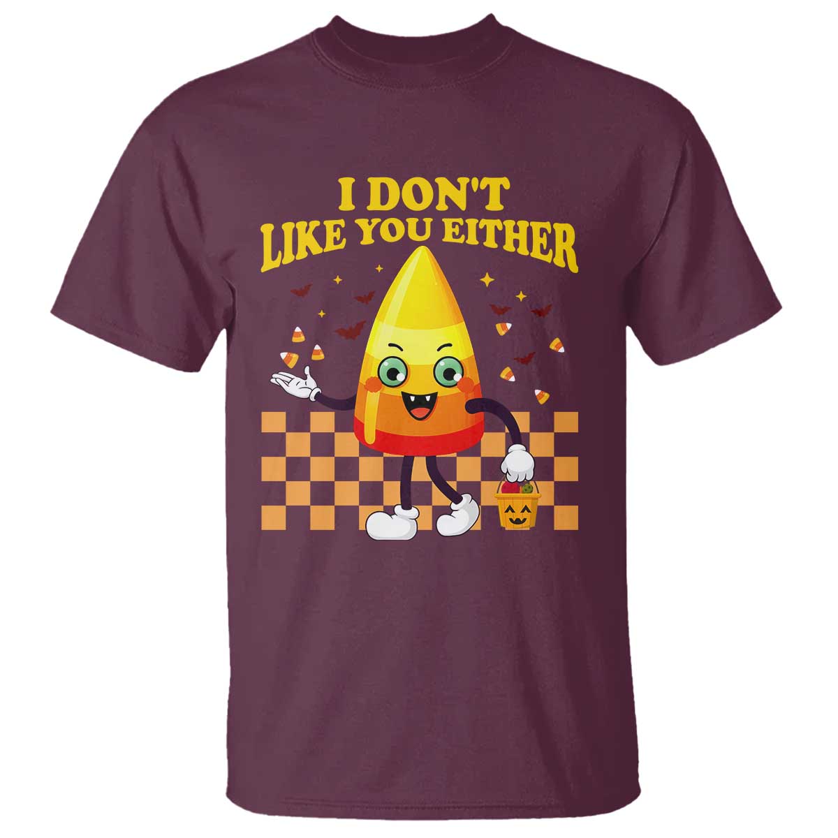Candy Corn T Shirt I Don't Like You Either Funny Halloween Costume - Wonder Print Shop