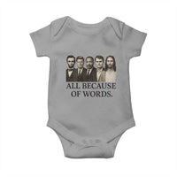 All Because of Words Baby Onesie Tribute to Truth Tellers Freedom Defender - Wonder Print Shop