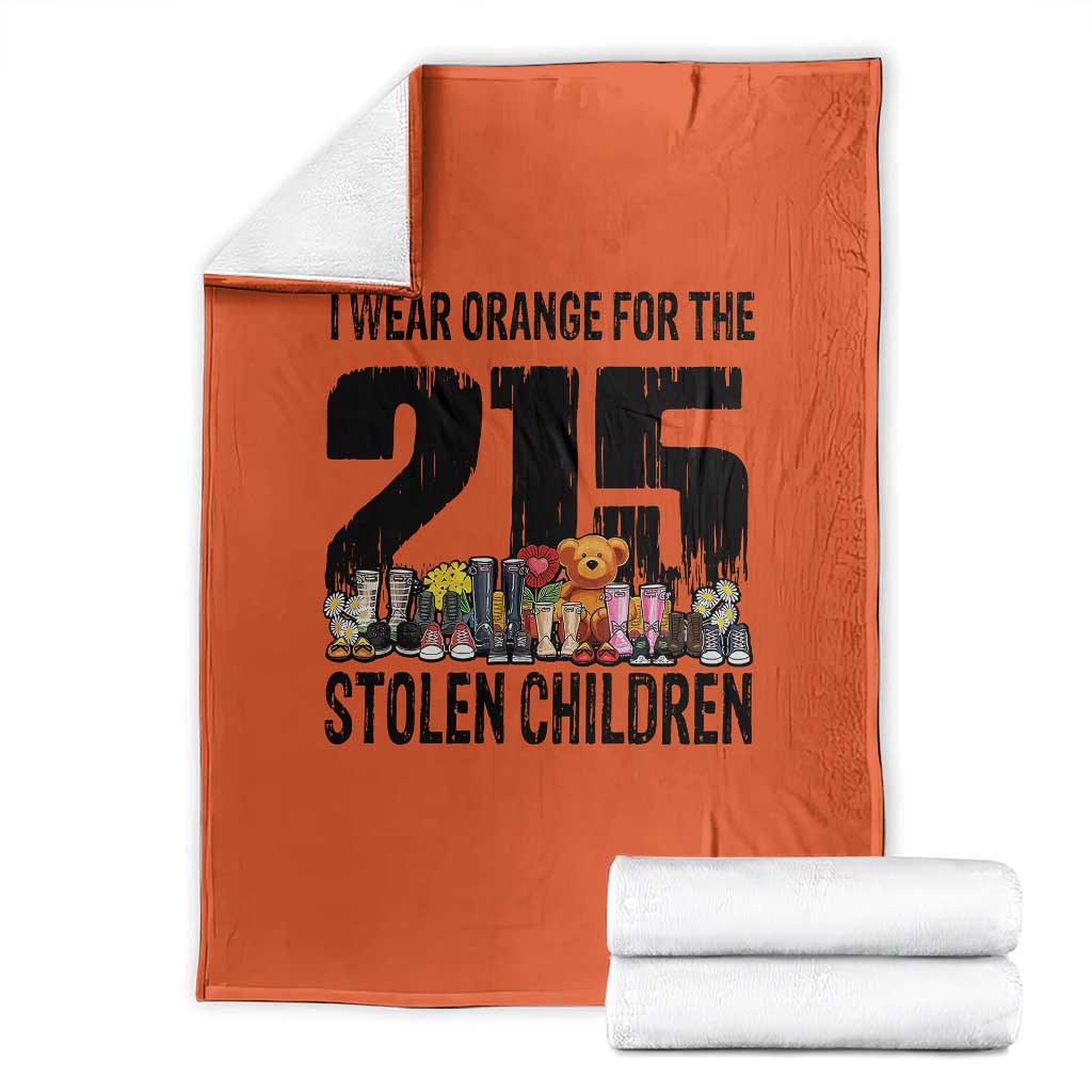 I Wear Orange For The 215 Stolen Children Throw Blanket Native Child Tribute 215 Memorial Awareness - Wonder Print Shop