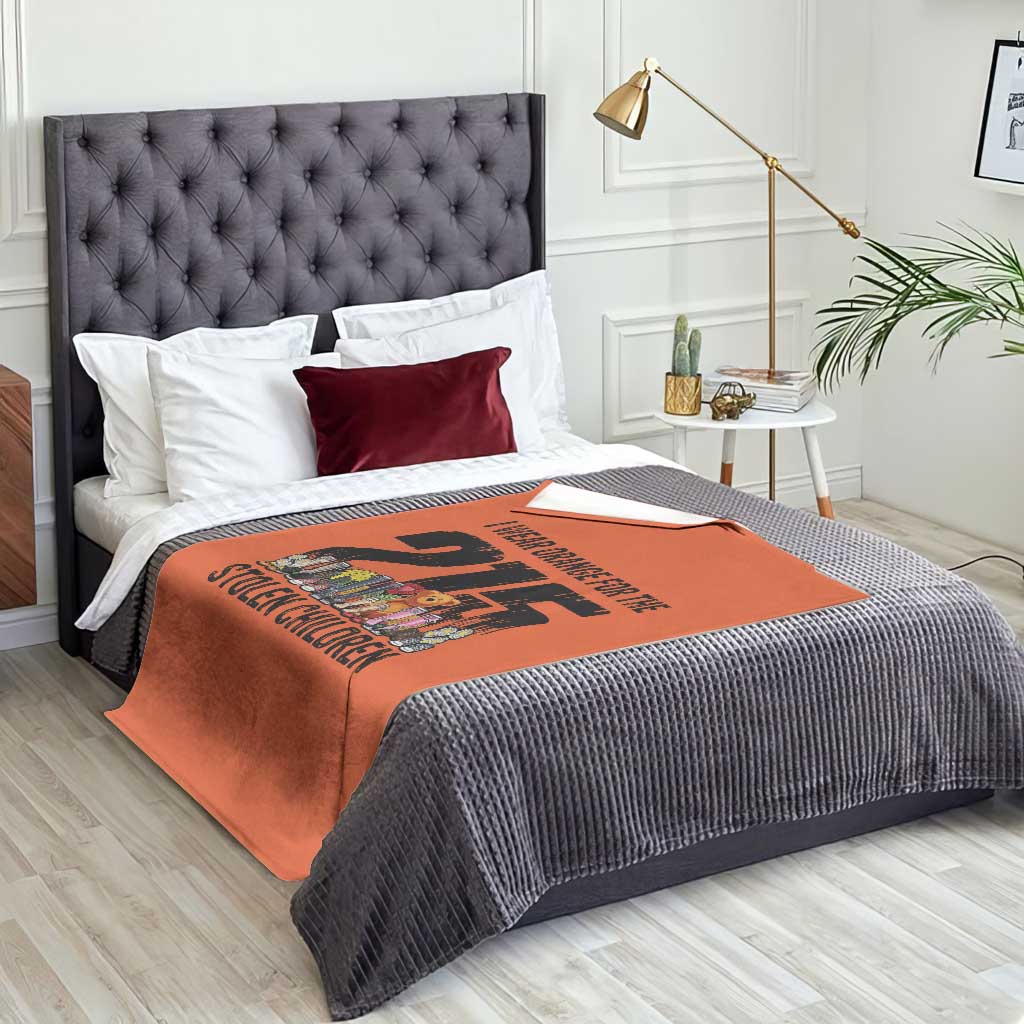 I Wear Orange For The 215 Stolen Children Throw Blanket Native Child Tribute 215 Memorial Awareness - Wonder Print Shop