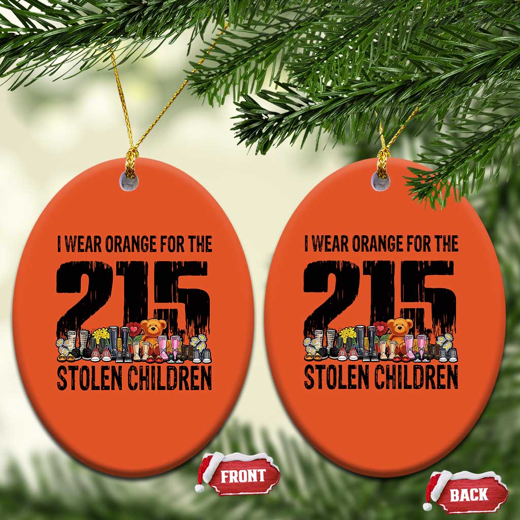 I Wear Orange For The 215 Stolen Children Christmas Ceramic Ornament Native Child Tribute 215 Memorial Awareness - Wonder Print Shop