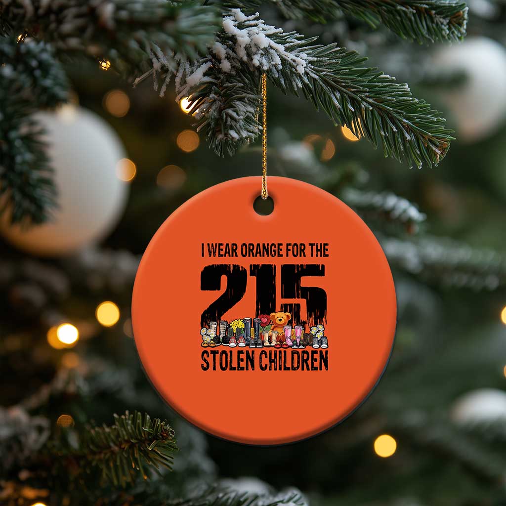 I Wear Orange For The 215 Stolen Children Christmas Ceramic Ornament Native Child Tribute 215 Memorial Awareness - Wonder Print Shop