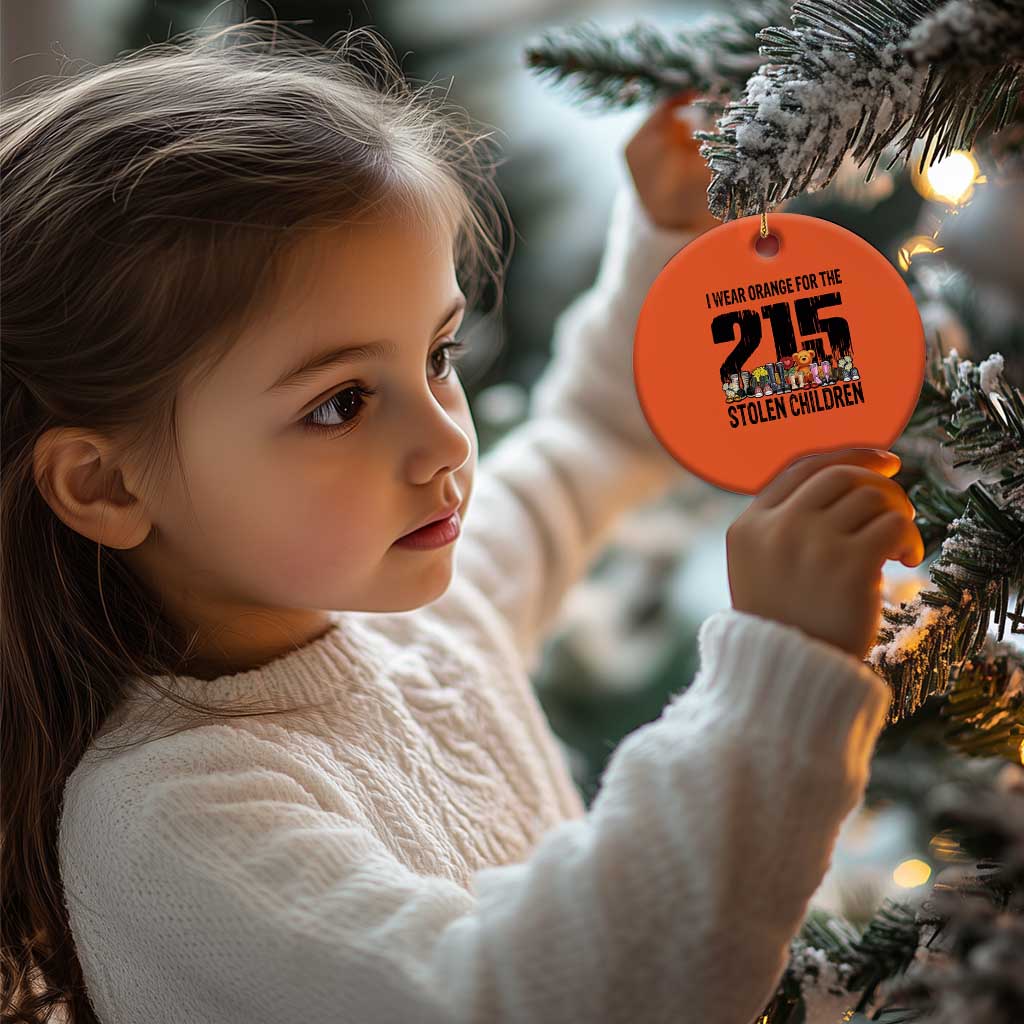 I Wear Orange For The 215 Stolen Children Christmas Ceramic Ornament Native Child Tribute 215 Memorial Awareness - Wonder Print Shop