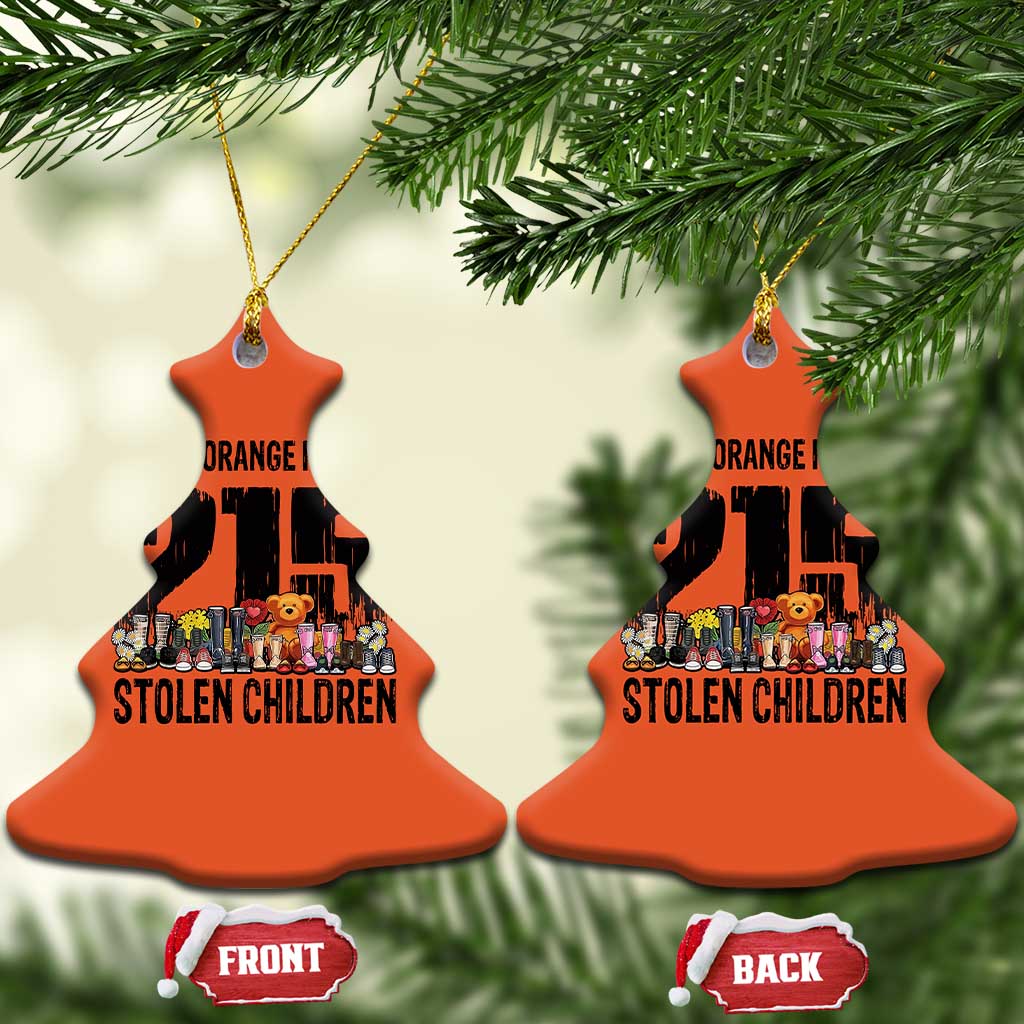 I Wear Orange For The 215 Stolen Children Christmas Ceramic Ornament Native Child Tribute 215 Memorial Awareness - Wonder Print Shop