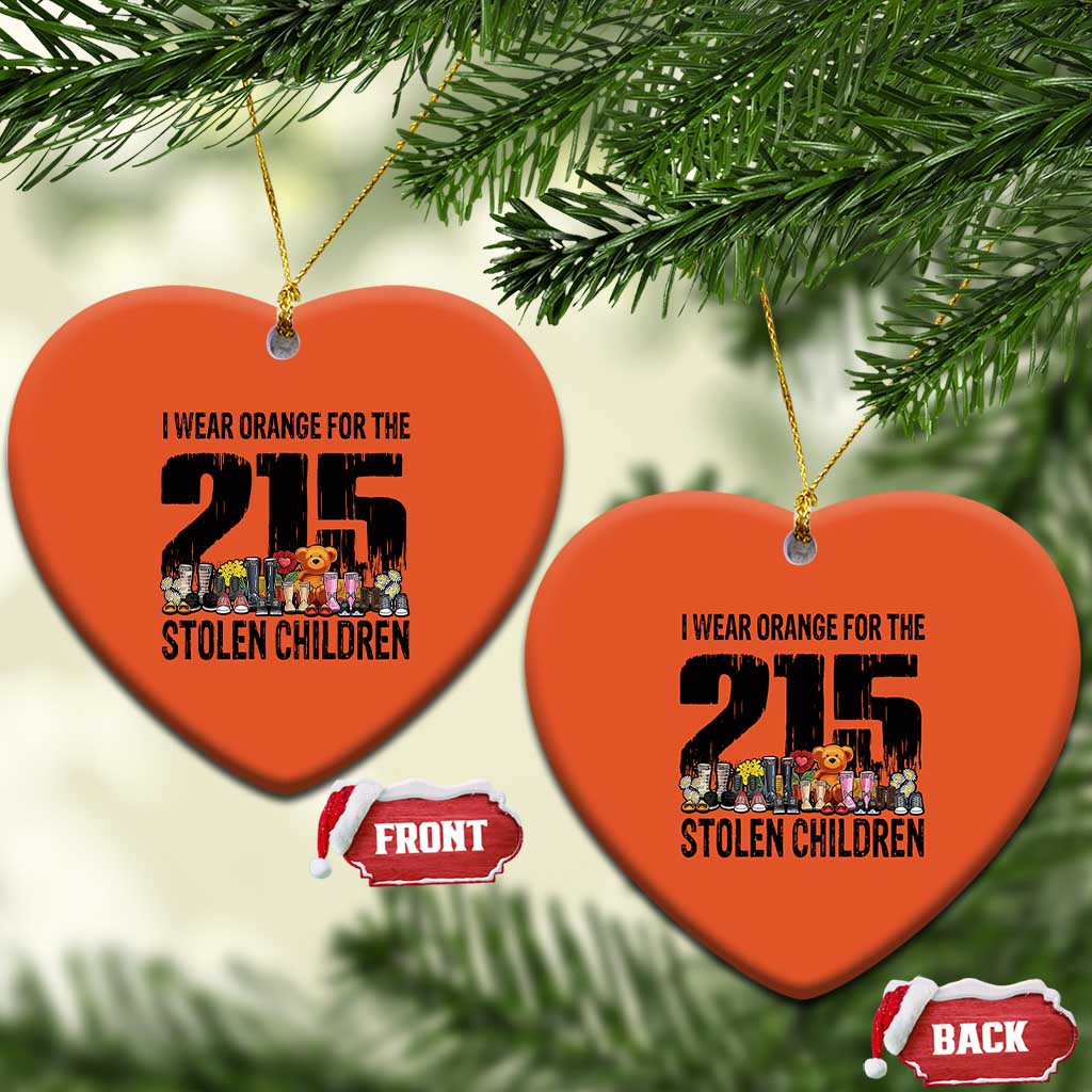 I Wear Orange For The 215 Stolen Children Christmas Ceramic Ornament Native Child Tribute 215 Memorial Awareness - Wonder Print Shop