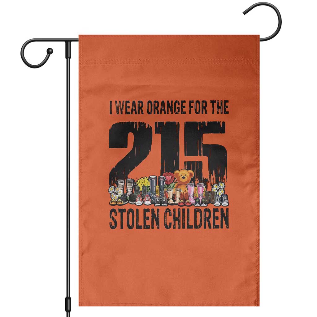 I Wear Orange For The 215 Stolen Children Garden Flag Native Child Tribute 215 Memorial Awareness - Wonder Print Shop