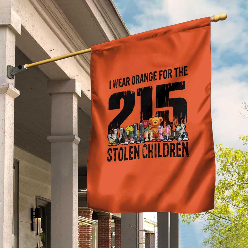 I Wear Orange For The 215 Stolen Children Garden Flag Native Child Tribute 215 Memorial Awareness - Wonder Print Shop