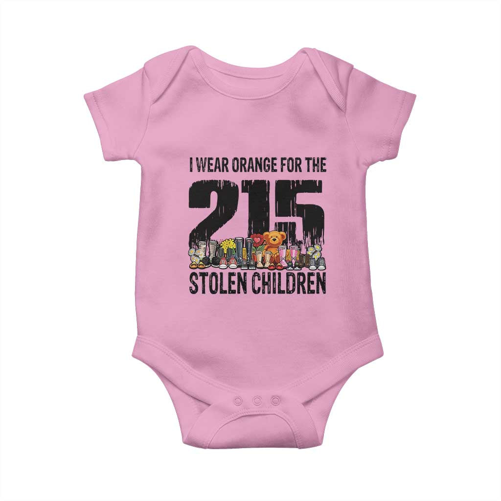 I Wear Orange For The 215 Stolen Children Baby Onesie Native Child Tribute 215 Memorial Awareness - Wonder Print Shop