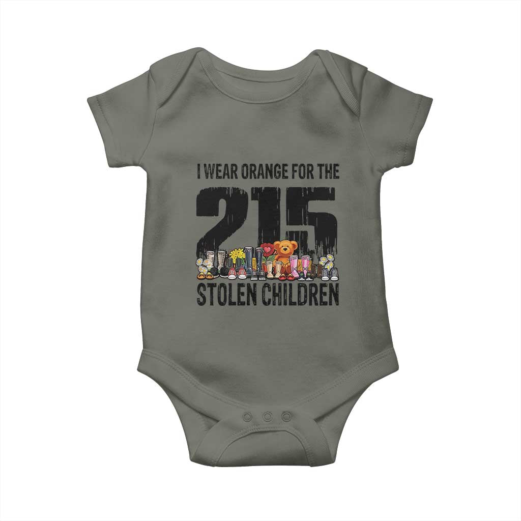 I Wear Orange For The 215 Stolen Children Baby Onesie Native Child Tribute 215 Memorial Awareness - Wonder Print Shop