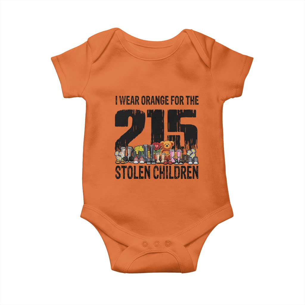 I Wear Orange For The 215 Stolen Children Baby Onesie Native Child Tribute 215 Memorial Awareness - Wonder Print Shop