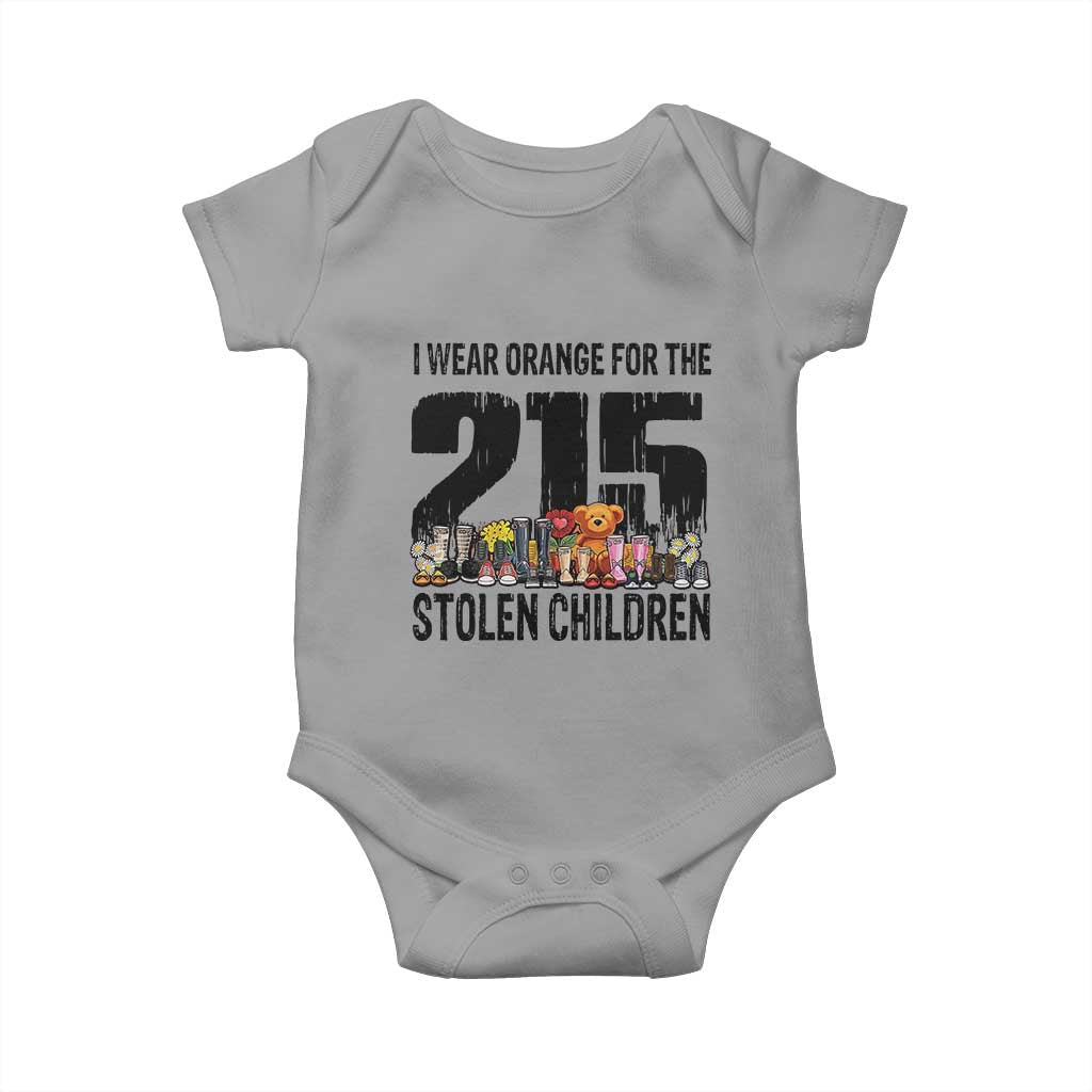 I Wear Orange For The 215 Stolen Children Baby Onesie Native Child Tribute 215 Memorial Awareness - Wonder Print Shop