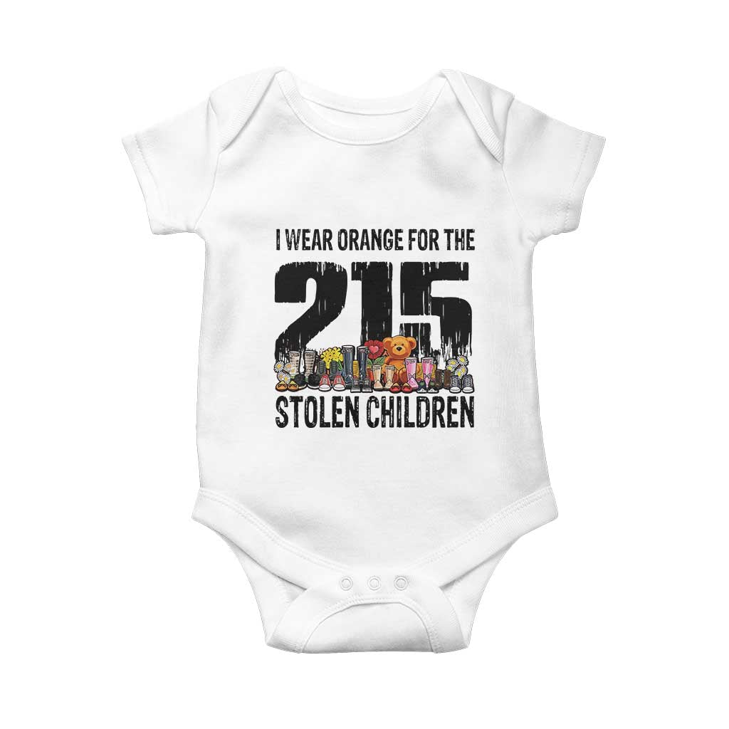 I Wear Orange For The 215 Stolen Children Baby Onesie Native Child Tribute 215 Memorial Awareness - Wonder Print Shop
