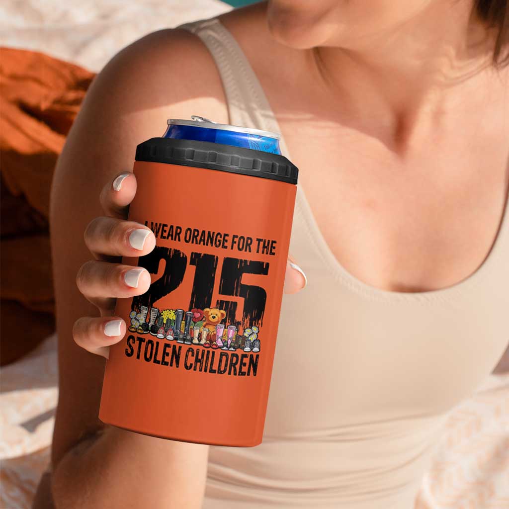 I Wear Orange For The 215 Stolen Children 4 in 1 Can Cooler Tumbler Native Child Tribute 215 Memorial Awareness - Wonder Print Shop