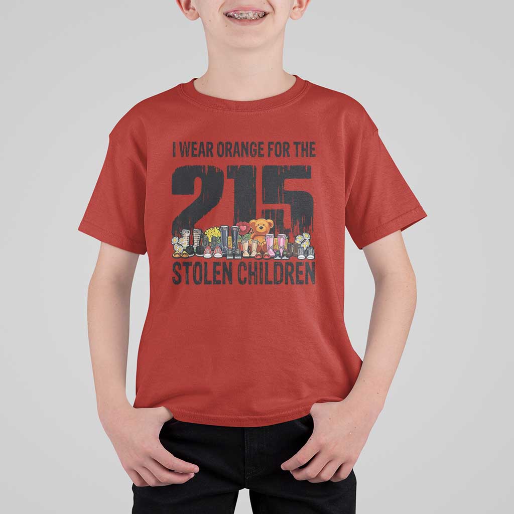 I Wear Orange For The 215 Stolen Children T Shirt For Kid Native Child Tribute 215 Memorial Awareness - Wonder Print Shop