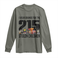 I Wear Orange For The 215 Stolen Children Long Sleeve Shirt Native Child Tribute 215 Memorial Awareness - Wonder Print Shop