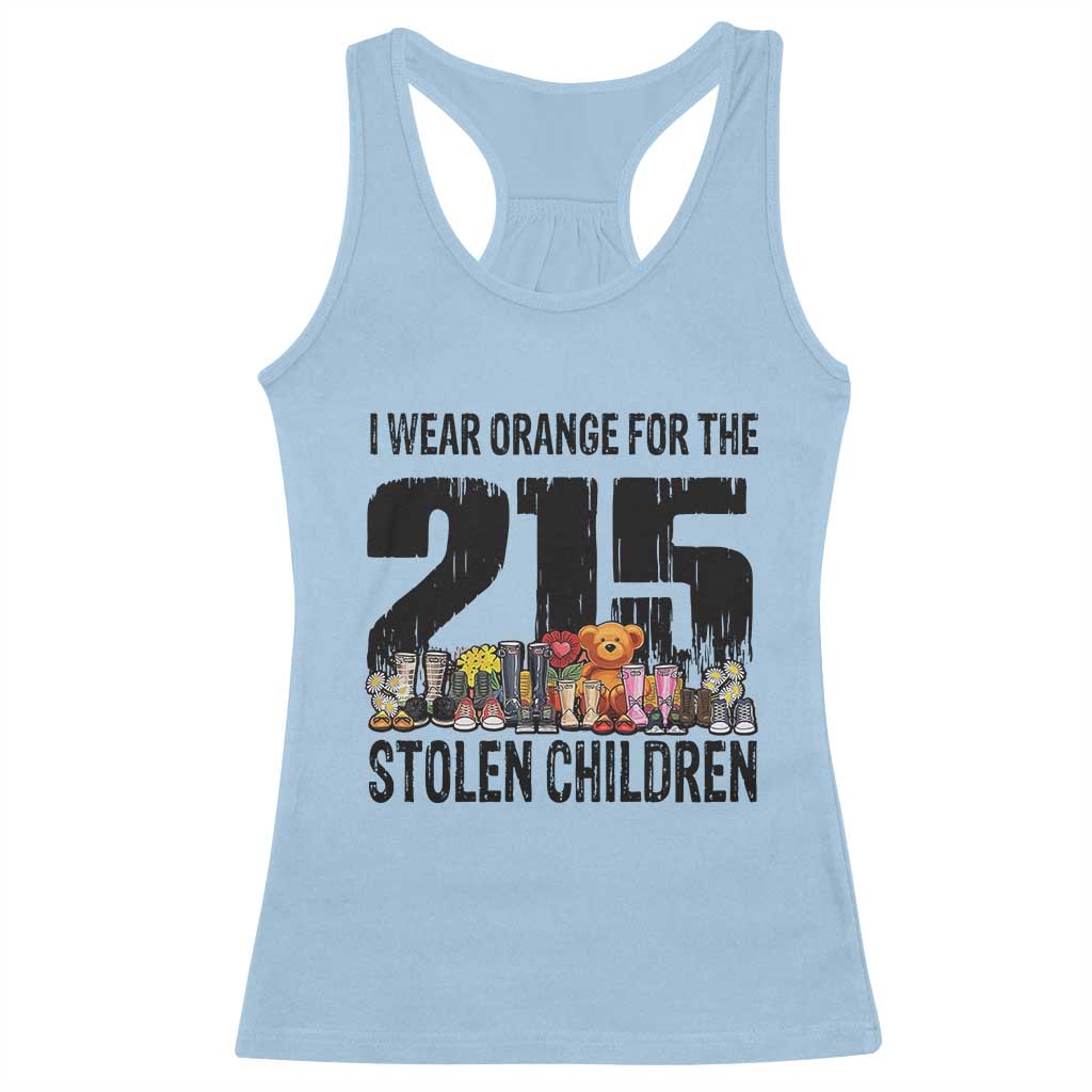 I Wear Orange For The 215 Stolen Children Racerback Tank Top Native Child Tribute 215 Memorial Awareness - Wonder Print Shop
