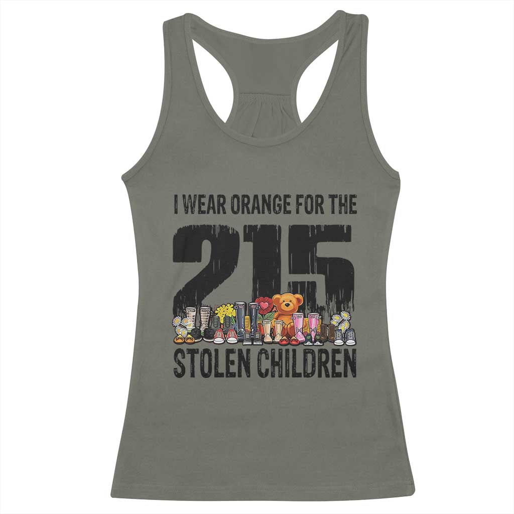 I Wear Orange For The 215 Stolen Children Racerback Tank Top Native Child Tribute 215 Memorial Awareness - Wonder Print Shop