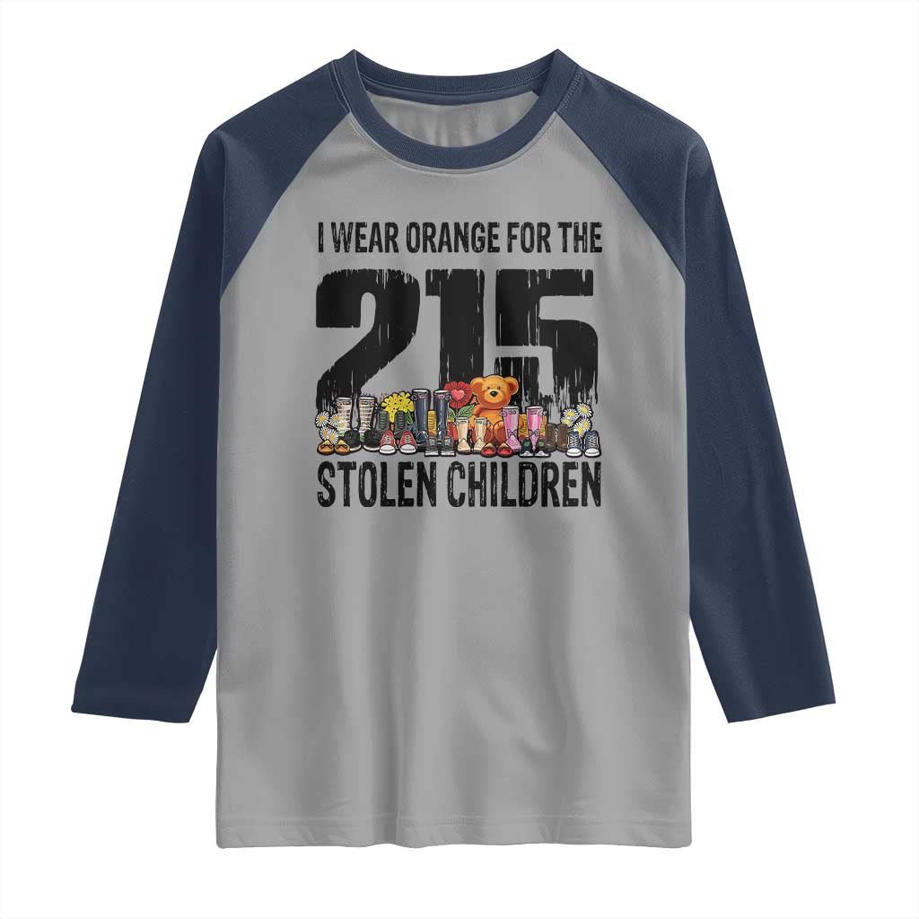 I Wear Orange For The 215 Stolen Children Raglan Shirt Native Child Tribute 215 Memorial Awareness - Wonder Print Shop