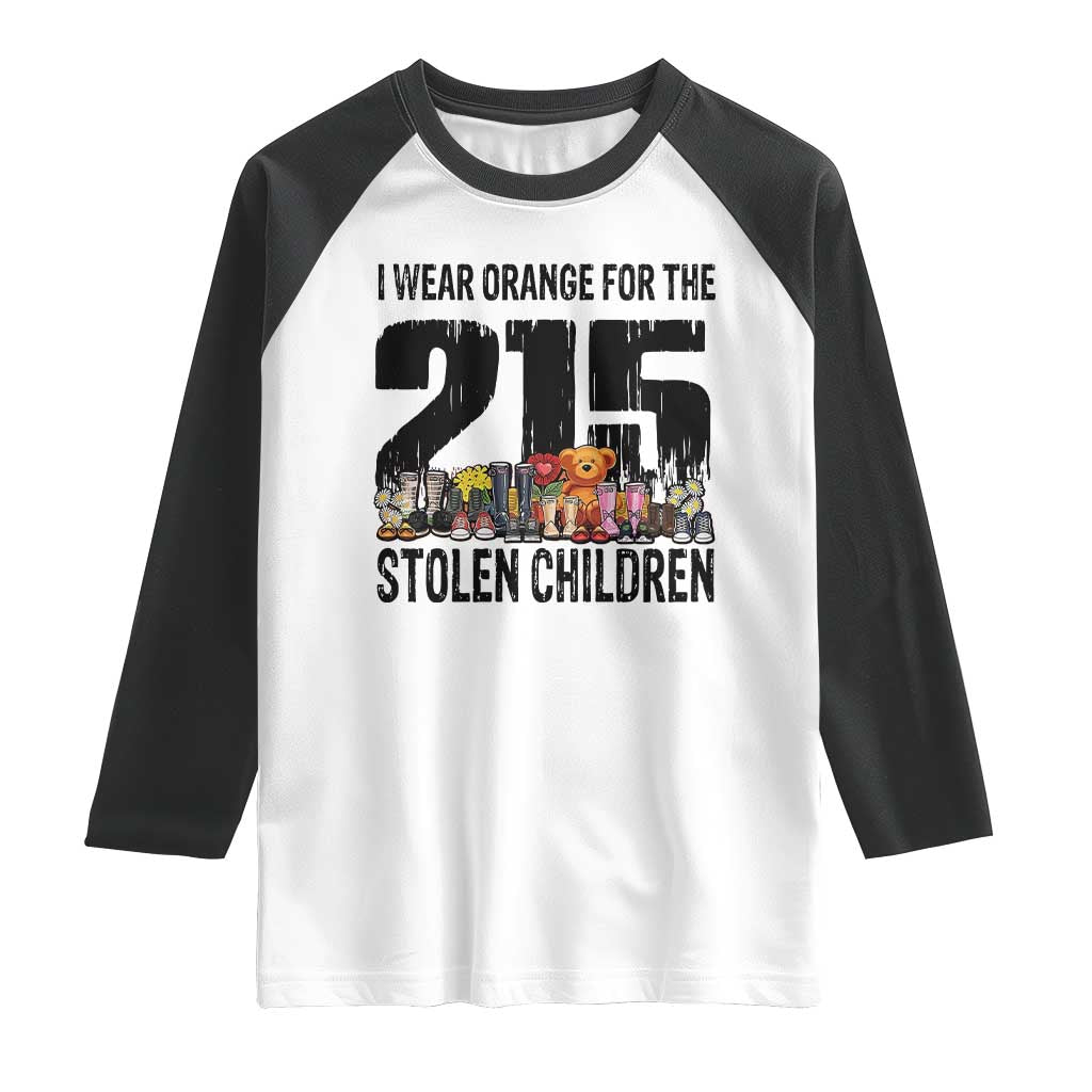 I Wear Orange For The 215 Stolen Children Raglan Shirt Native Child Tribute 215 Memorial Awareness - Wonder Print Shop