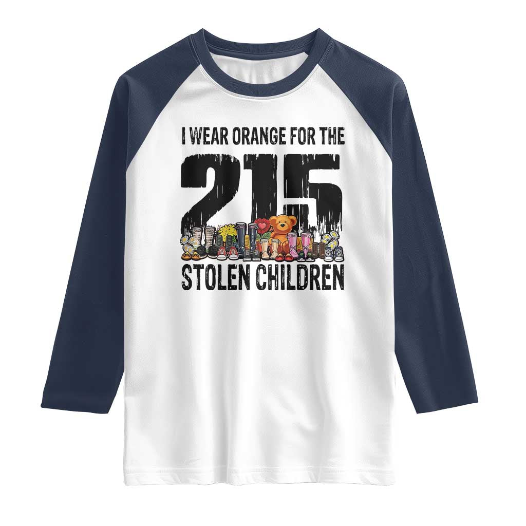 I Wear Orange For The 215 Stolen Children Raglan Shirt Native Child Tribute 215 Memorial Awareness - Wonder Print Shop