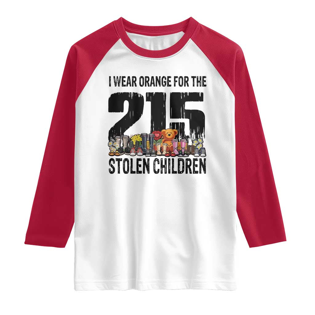 I Wear Orange For The 215 Stolen Children Raglan Shirt Native Child Tribute 215 Memorial Awareness - Wonder Print Shop