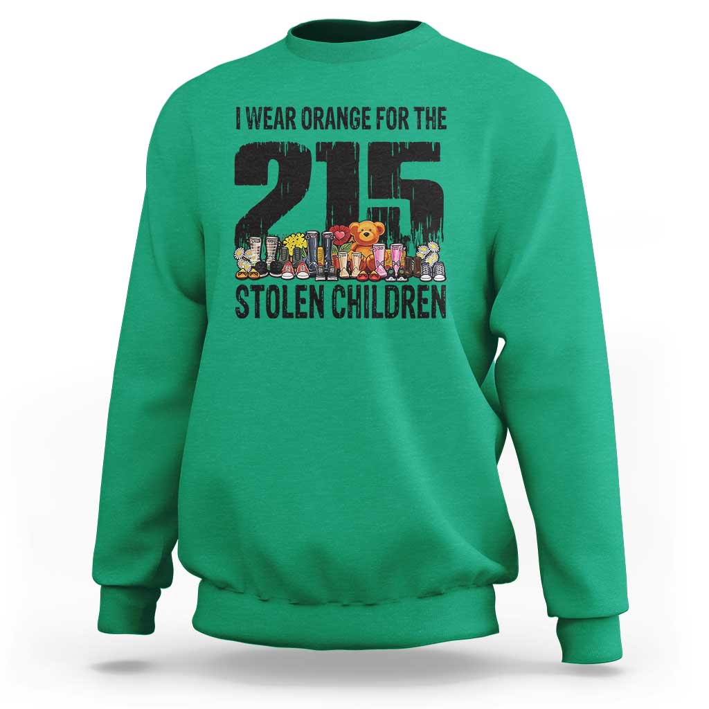 I Wear Orange For The 215 Stolen Children Sweatshirt Native Child Tribute 215 Memorial Awareness - Wonder Print Shop