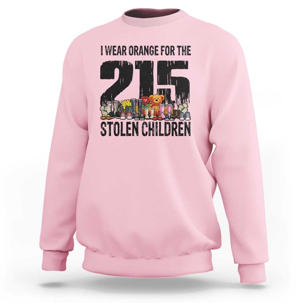 I Wear Orange For The 215 Stolen Children Sweatshirt Native Child Tribute 215 Memorial Awareness - Wonder Print Shop