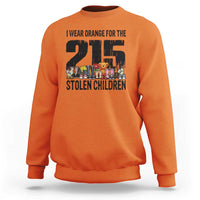 I Wear Orange For The 215 Stolen Children Sweatshirt Native Child Tribute 215 Memorial Awareness - Wonder Print Shop
