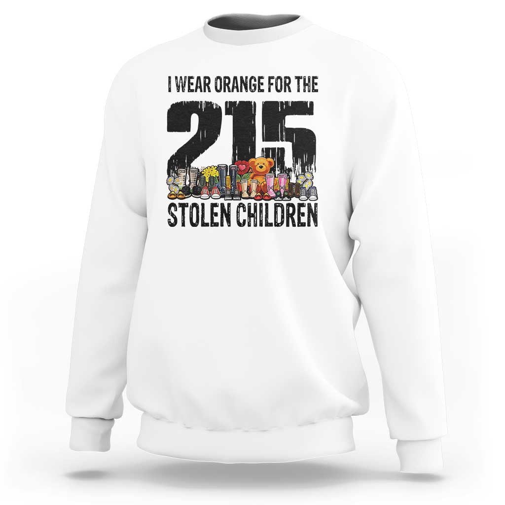 I Wear Orange For The 215 Stolen Children Sweatshirt Native Child Tribute 215 Memorial Awareness - Wonder Print Shop