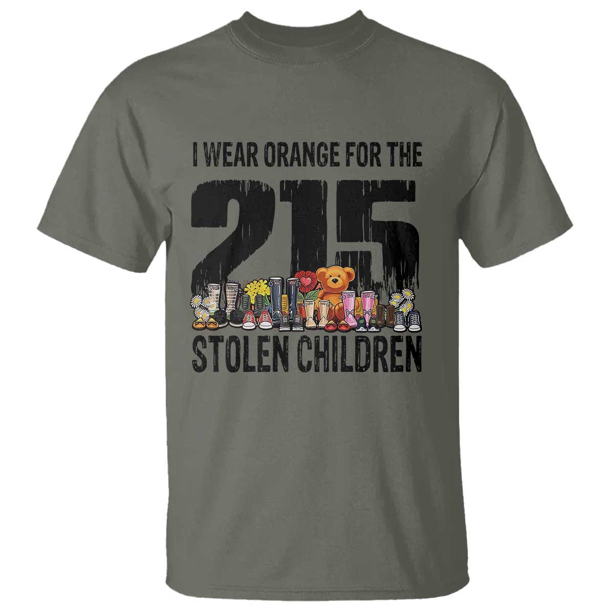 I Wear Orange For The 215 Stolen Children T Shirt Native Child Tribute 215 Memorial Awareness - Wonder Print Shop