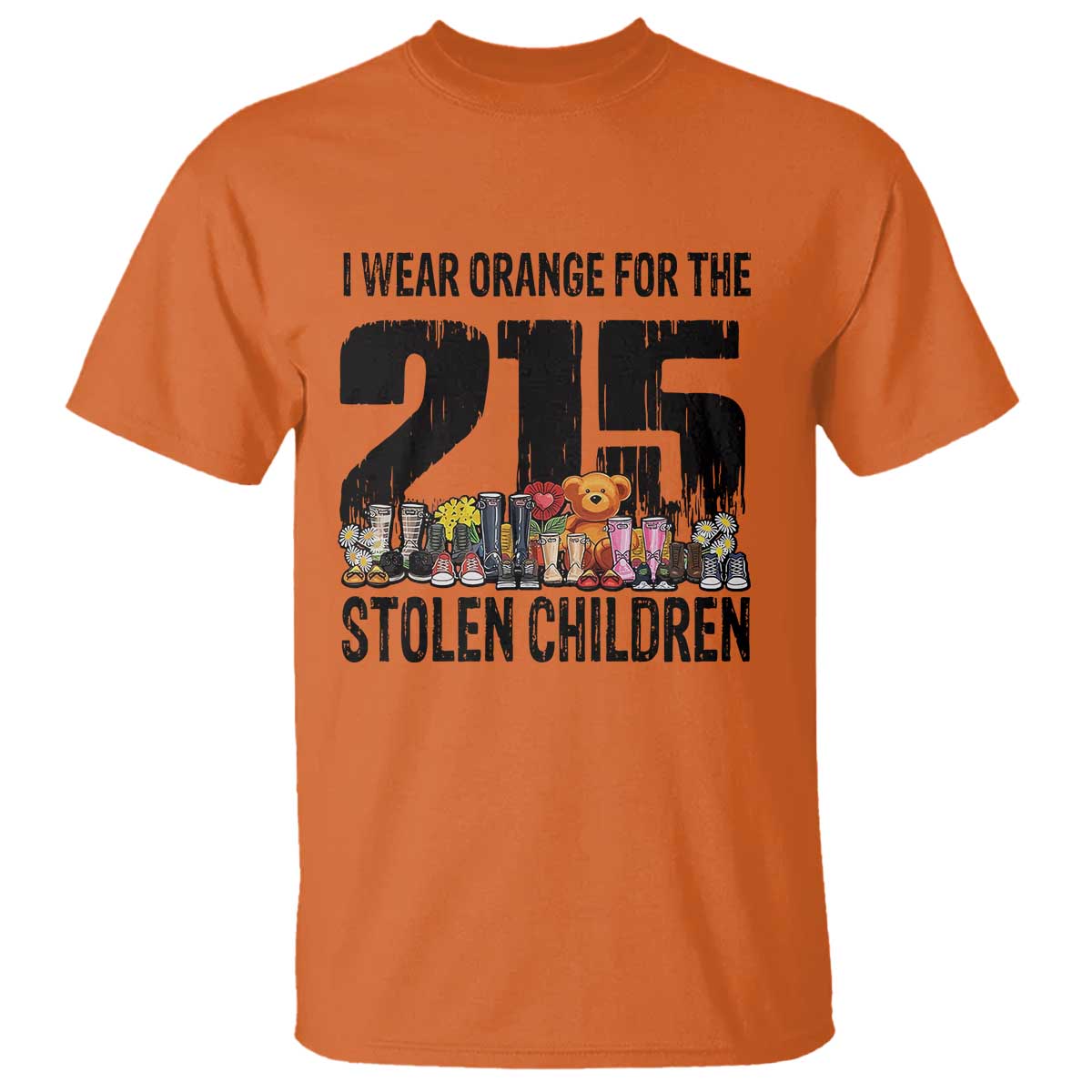 I Wear Orange For The 215 Stolen Children T Shirt Native Child Tribute 215 Memorial Awareness - Wonder Print Shop