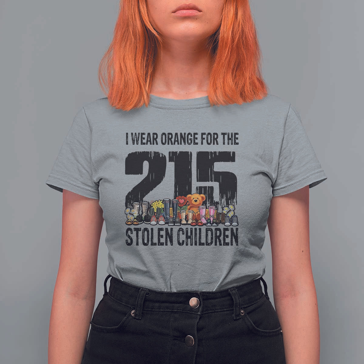 I Wear Orange For The 215 Stolen Children T Shirt For Women Native Child Tribute 215 Memorial Awareness - Wonder Print Shop