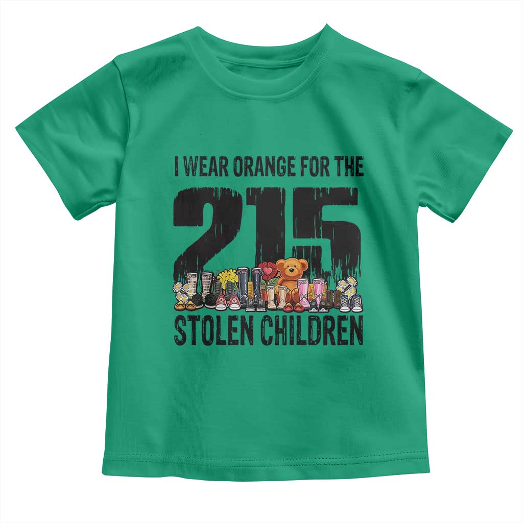 I Wear Orange For The 215 Stolen Children Toddler T Shirt Native Child Tribute 215 Memorial Awareness - Wonder Print Shop