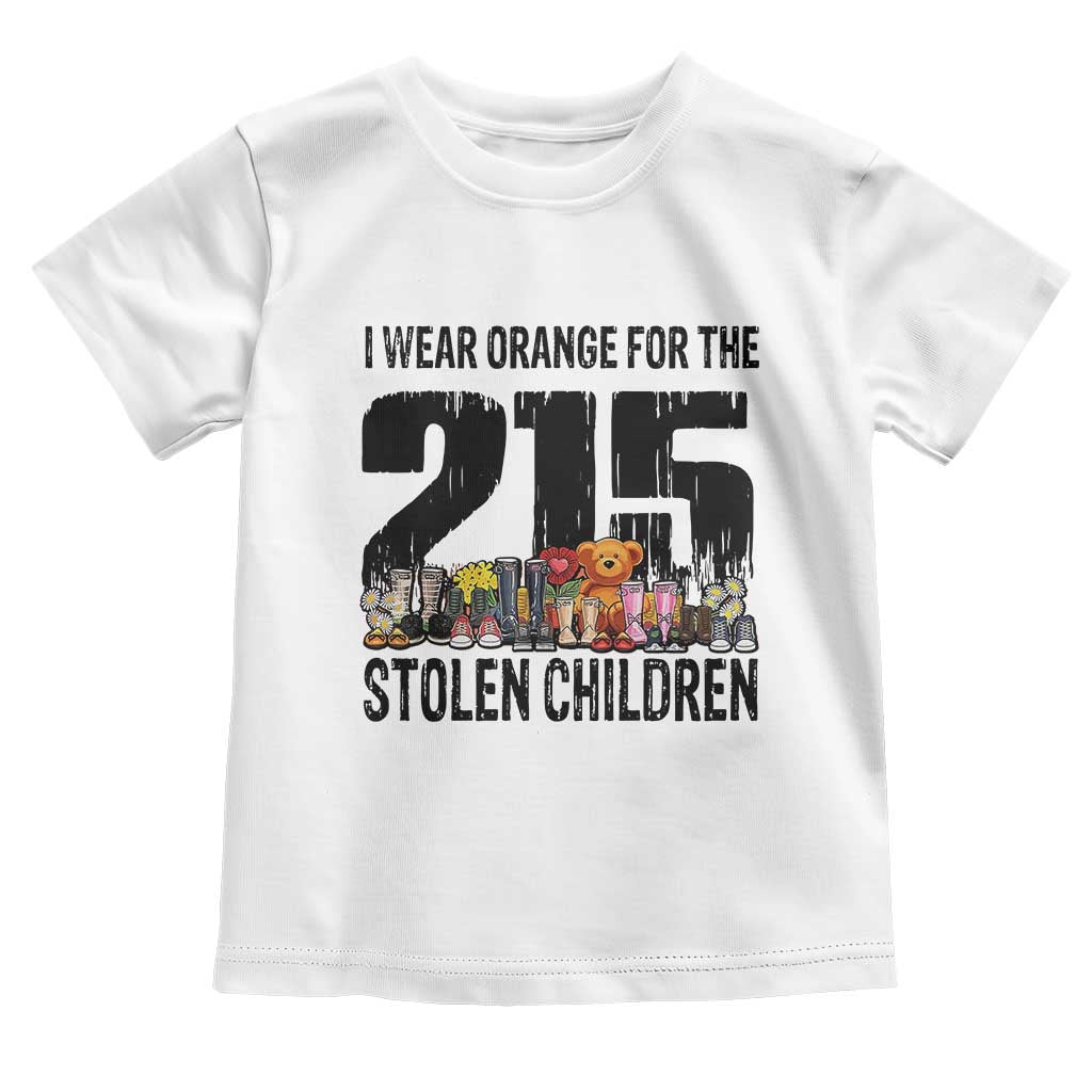 I Wear Orange For The 215 Stolen Children Toddler T Shirt Native Child Tribute 215 Memorial Awareness - Wonder Print Shop