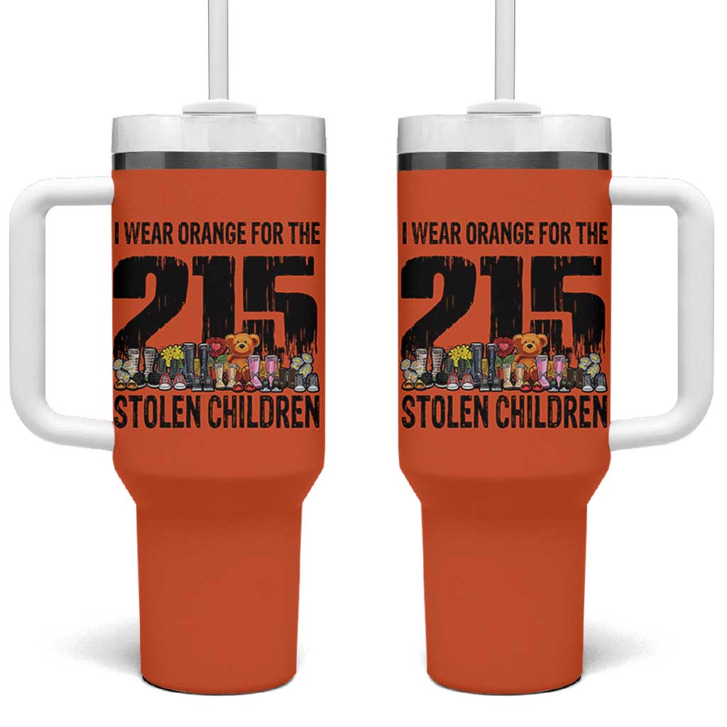 I Wear Orange For The 215 Stolen Children Tumbler With Handle Native Child Tribute 215 Memorial Awareness - Wonder Print Shop
