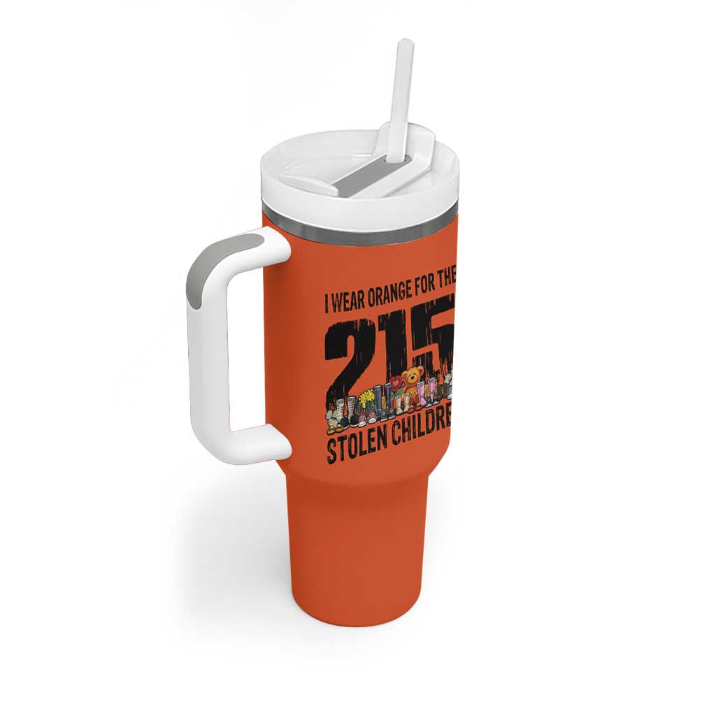 I Wear Orange For The 215 Stolen Children Tumbler With Handle Native Child Tribute 215 Memorial Awareness - Wonder Print Shop