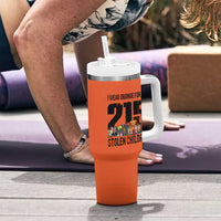 I Wear Orange For The 215 Stolen Children Tumbler With Handle Native Child Tribute 215 Memorial Awareness - Wonder Print Shop