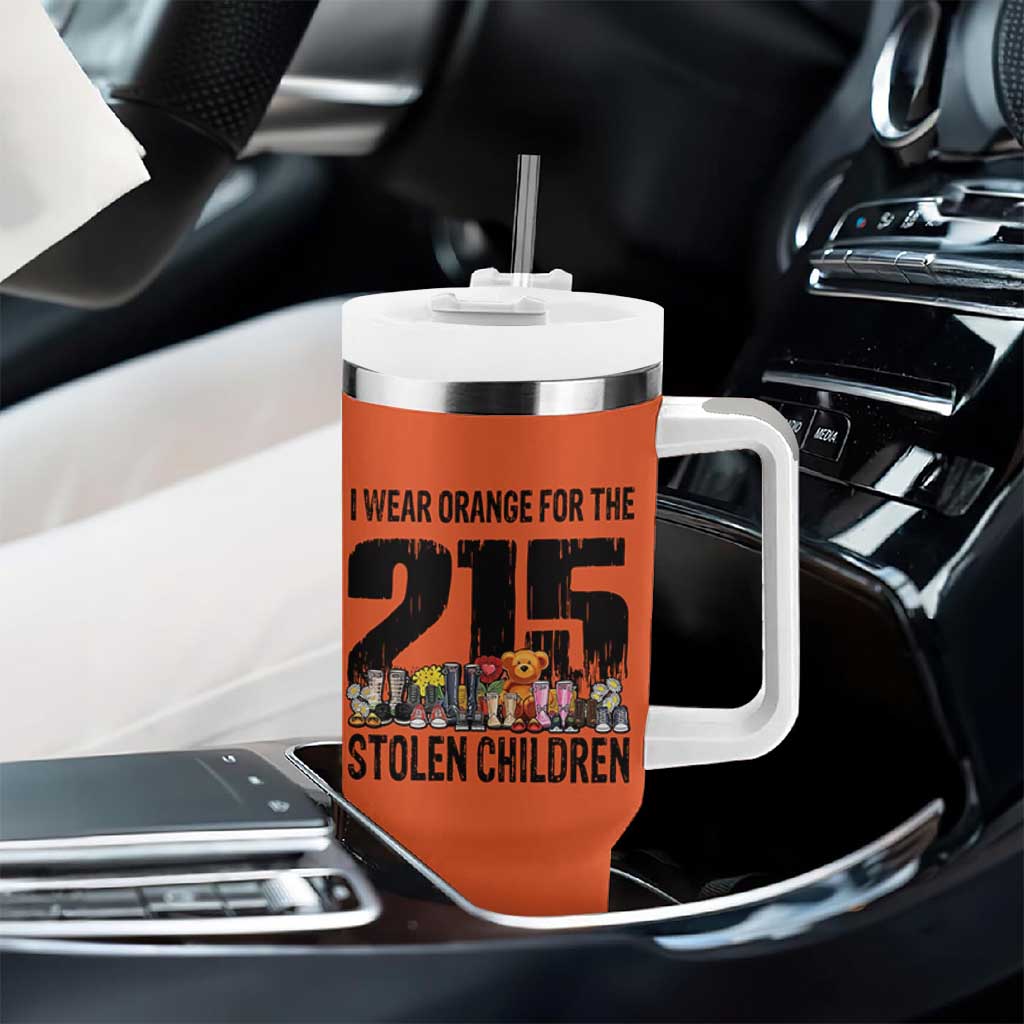 I Wear Orange For The 215 Stolen Children Tumbler With Handle Native Child Tribute 215 Memorial Awareness - Wonder Print Shop