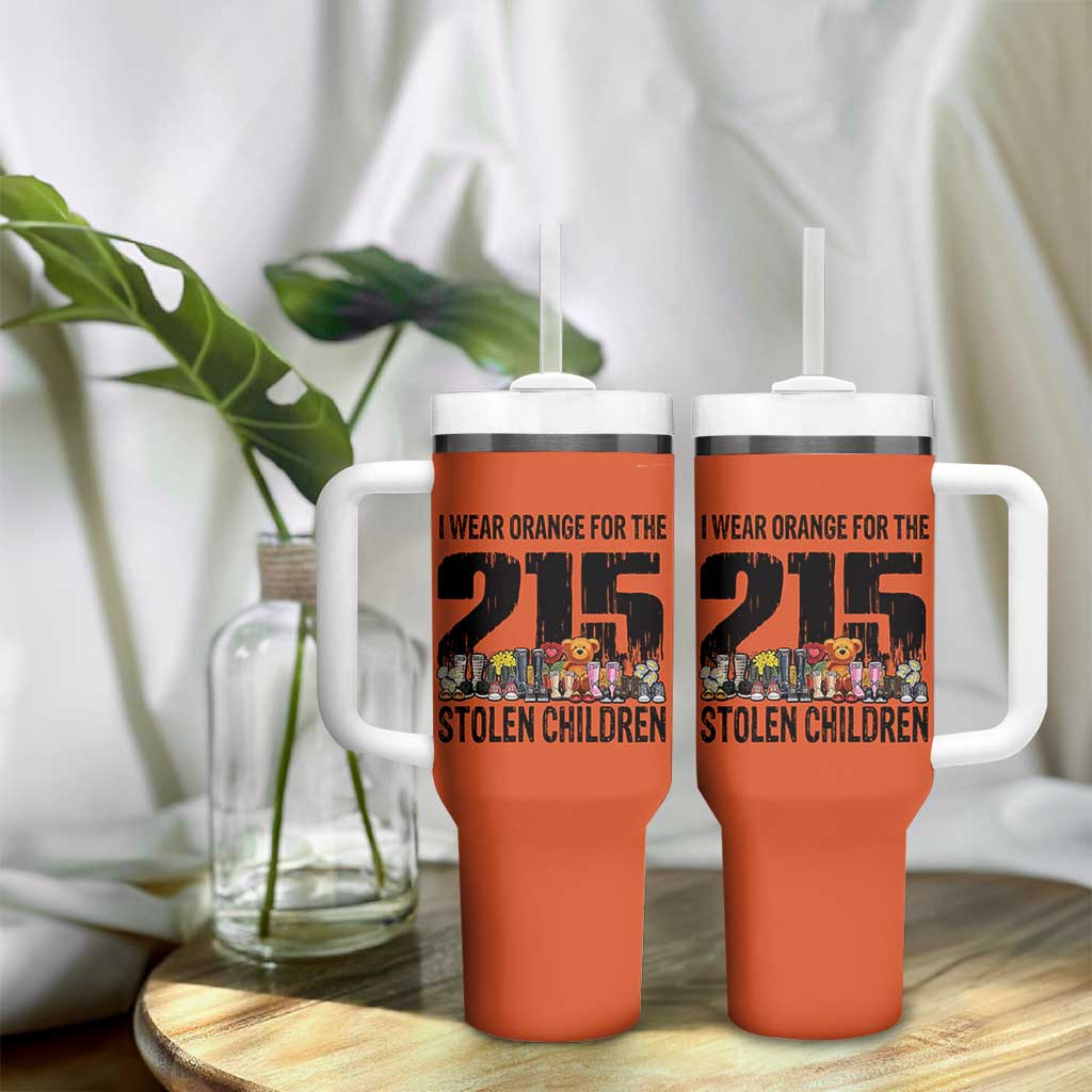 I Wear Orange For The 215 Stolen Children Tumbler With Handle Native Child Tribute 215 Memorial Awareness - Wonder Print Shop