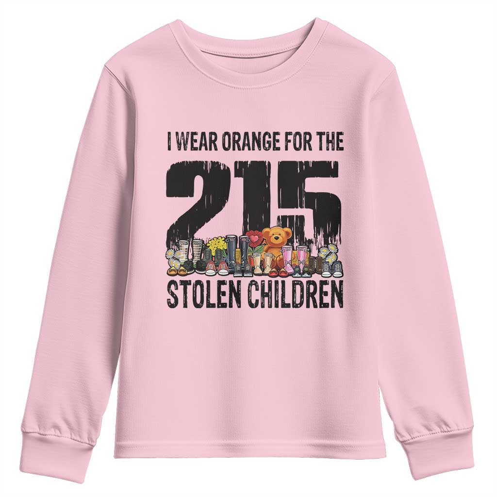 I Wear Orange For The 215 Stolen Children Youth Sweatshirt Native Child Tribute 215 Memorial Awareness - Wonder Print Shop