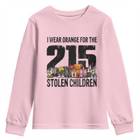 I Wear Orange For The 215 Stolen Children Youth Sweatshirt Native Child Tribute 215 Memorial Awareness - Wonder Print Shop