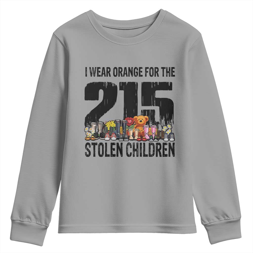 I Wear Orange For The 215 Stolen Children Youth Sweatshirt Native Child Tribute 215 Memorial Awareness - Wonder Print Shop