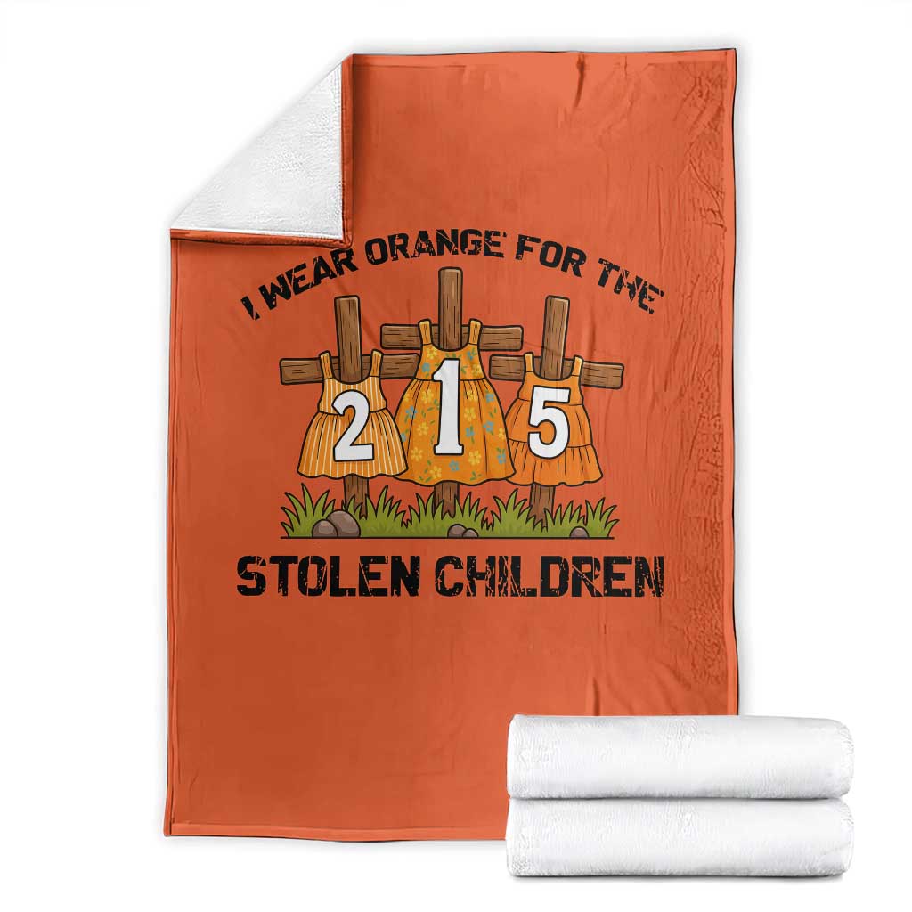Orange Shirt Day Throw Blanket I Wear Orange For The 215 Stolen Children - Wonder Print Shop