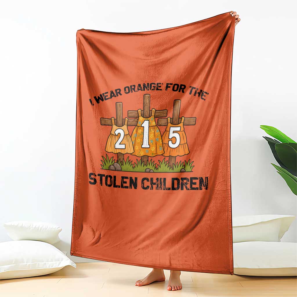 Orange Shirt Day Throw Blanket I Wear Orange For The 215 Stolen Children - Wonder Print Shop